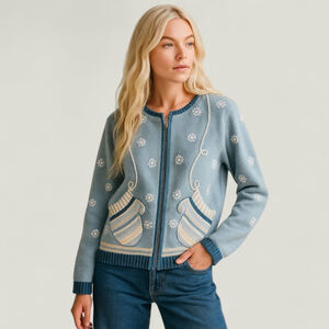 Lodgecore Apres Ski Sweater | Vintage Cozy Girl Cabincore Snowflake Cardigan| S